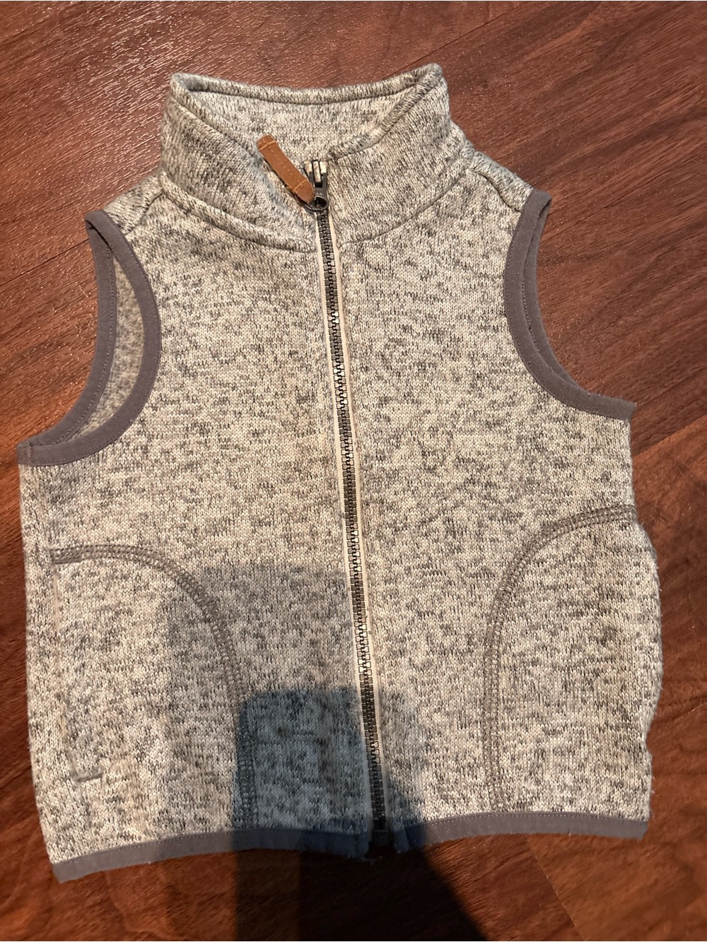 Gray Knit Sleeveless Zip Front Vest Carters
